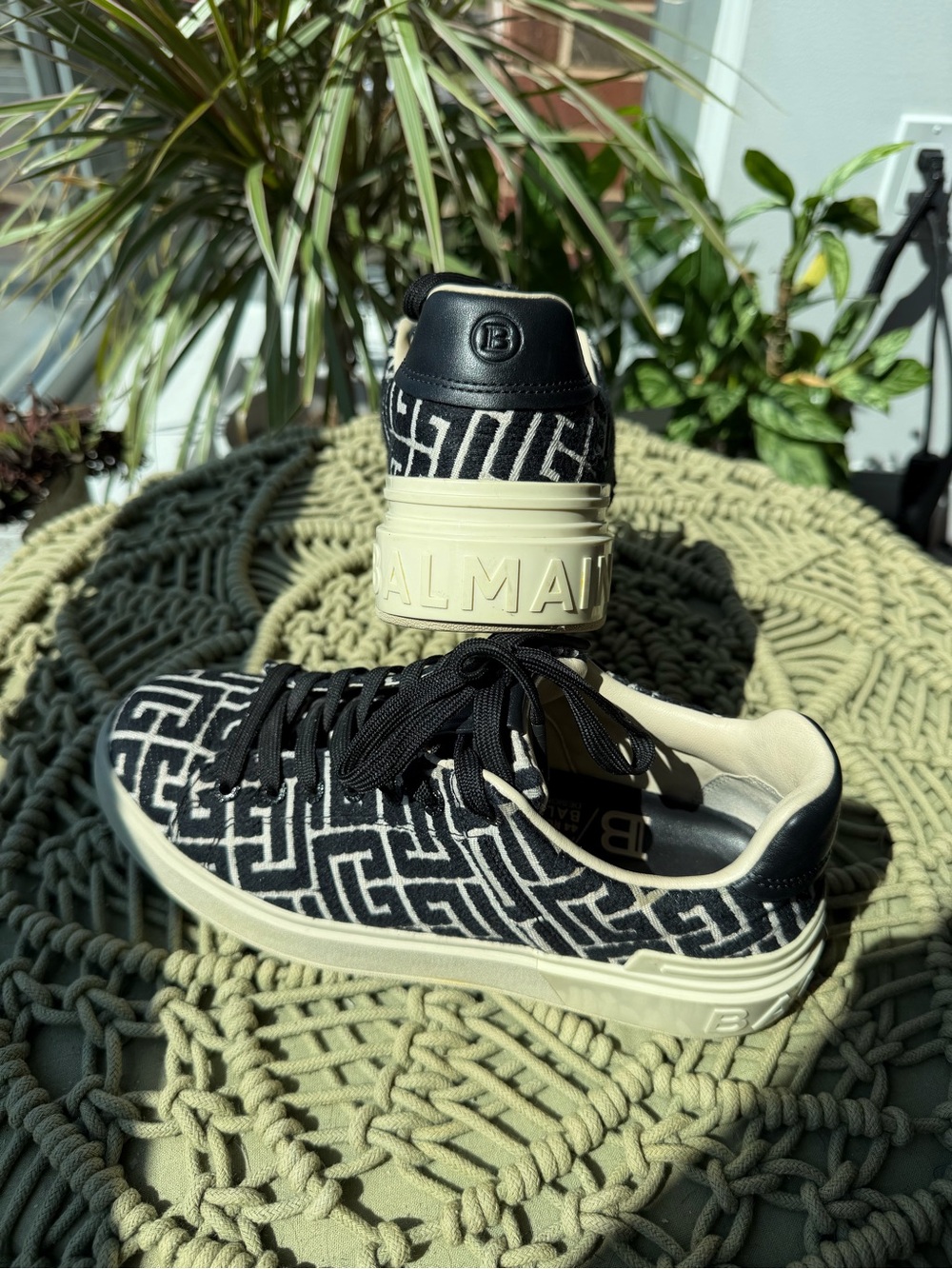 Balmain Monogram Sneakers Size 38 / US 8
